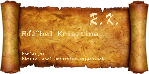 Rábel Krisztina névjegykártya